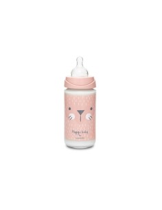 BIBERON VIDRIO 240 RABBIT ROSA