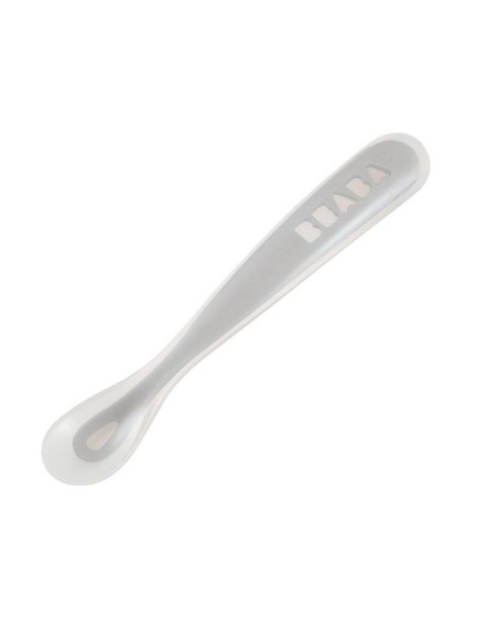 CUCHARA 1ª EDAD SILICONA GRIS BEABA