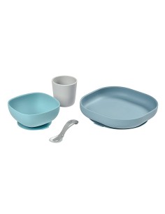 SET VAJILLA SILICONA JUNGLE BEABA 2
