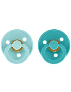 PACK 2 CHUPETES BIBS MINT TURQUESA DE 0-6 MESES TUTETE