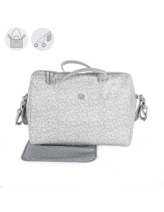 BOLSA CANASTILLA FLOWER MELLOW GRIS PASITO A PASITO