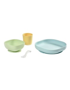 SET VAJILLA 4 PIEZAS SILICONA AMARILLO BEABA BEABA 2