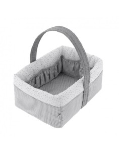 CESTA CANASTILLA VICHY 10 GRIS
