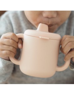 SET VAJILLA + TAZA 100% SILICONA ROSA 2