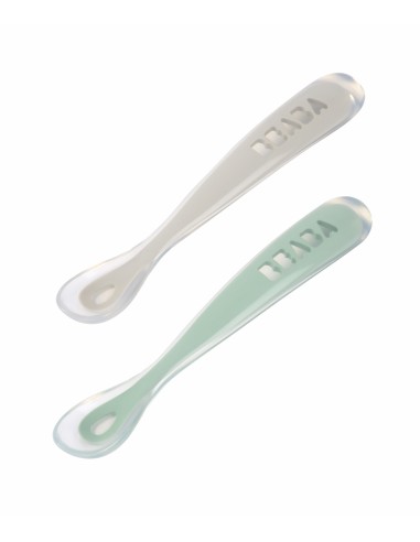 JUEGO 2 CUCHARAS SILICONA + ESTUCHE 1ª EDAD GREY SAGE GREEN