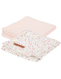 MUSELINAS 70X70 FLOR & MARIPOSAS PURO ROSA