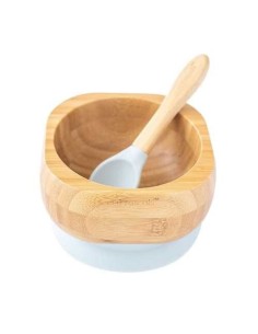 BOL BAMBOO GRIS ECO RASCALS+CUCHARA